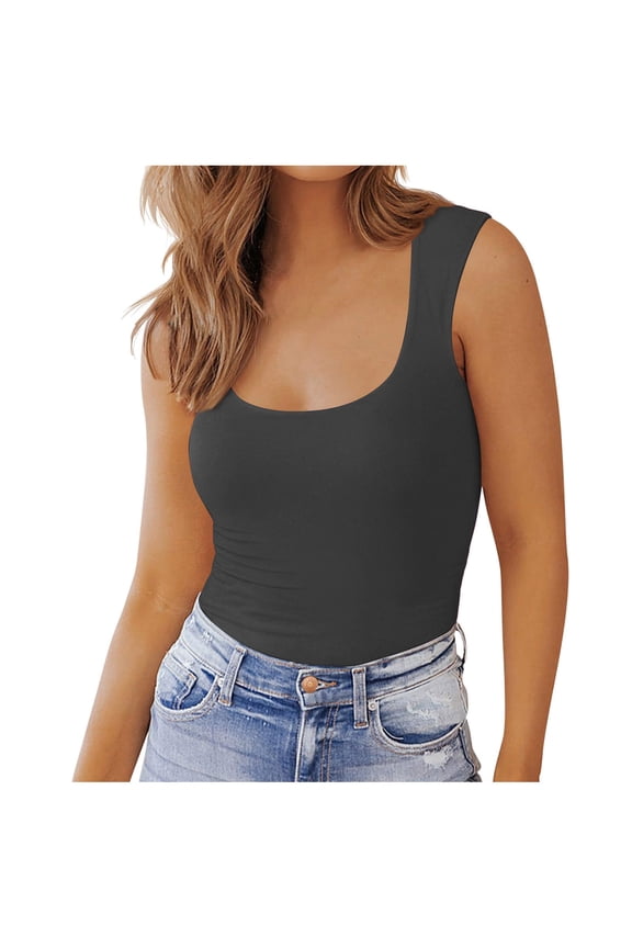 Vetement Femme ete 2025 Women Basic Slim Fit Summer Tops Cute Sleeveless Shirts Tee Shirt Women Graphic Womens Neck Tops Long Sleeve Womens Long Sleeve Tee Solid Shirts Opaque for Short XXL XXL