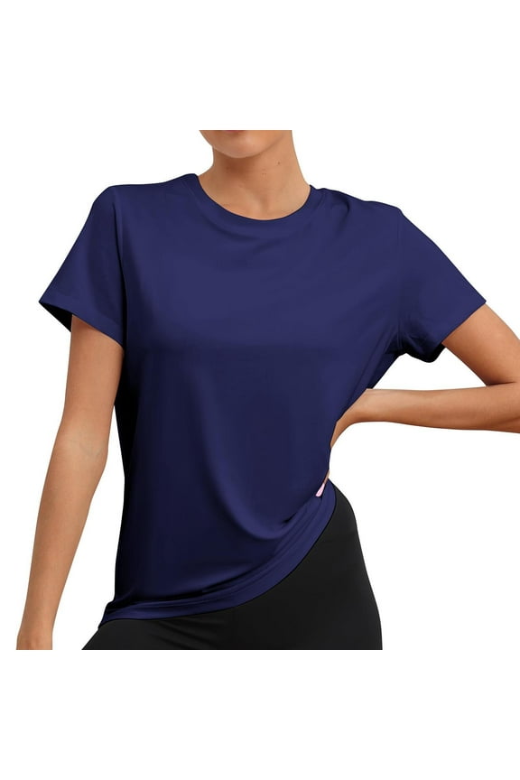 Vetement Femme ete 2025 Workout Tops For Women Breathable Loose Fit Yoga Shirts Short Sleeve Running Gym Athletic Tee Top Turtle Neck Top for Women Pack Tees Tops Valentines Day Shirts Men S