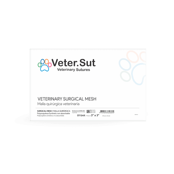 VeterSut Polypropylene Surgical Mesh 3"x3" Non Absorbable Hernia Mesh Veterinary Use