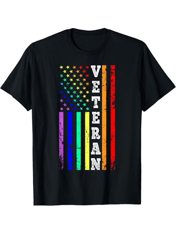 Veteran American Gay Pride Flag T-Shirt