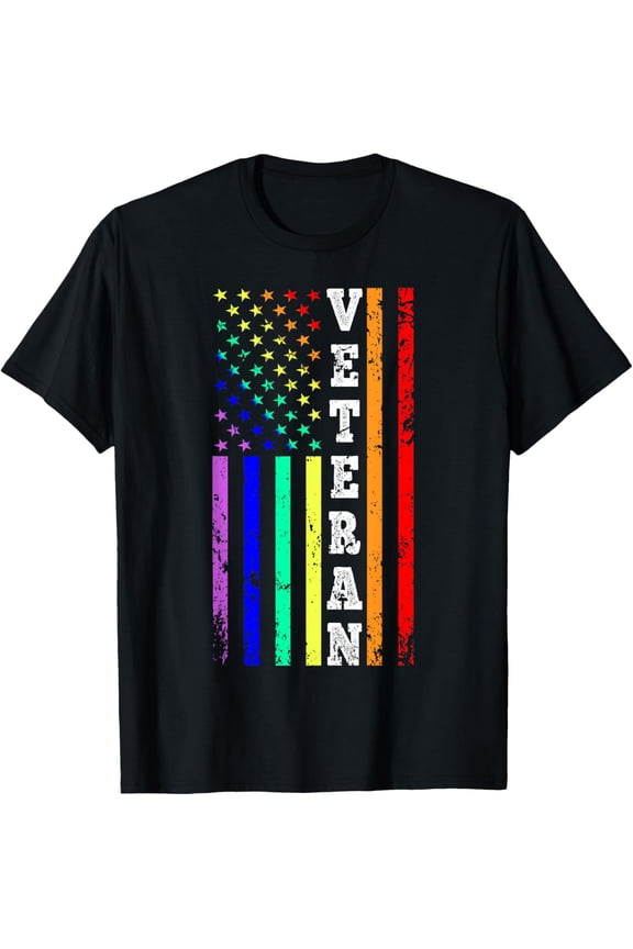 Veteran American Gay Pride Flag T-Shirt