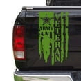 thumbnail image 1 of Veteran Army Retired Soldier Distressed American USA US Flag Truck Tailgate Vinyl Decal Compatible with most Pickup Trucks U.S. Army Sticker USAF USMC US Navy Decal (11" x 20", Lime-Tree Green), 1 of 8