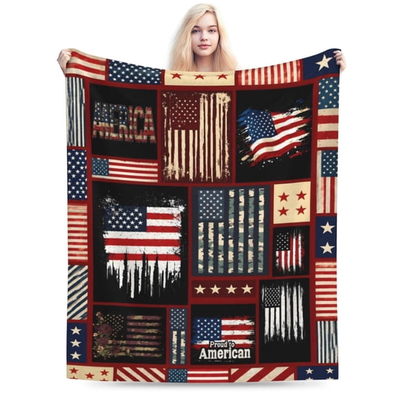 Veteran Blanket American Flag Throw Blanket Veterans Day Gifts for Men Women Adults Super Soft Cozy Plush Fluffy Fuzzy Fleece Blanket Home Decor 50x40
