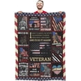 thumbnail image 1 of Veteran Blanket Gift for Proud Patriotic Veterans, Soft Warm Blanket Thank You Gifts for Veterans Dad Grandpa 60“X 50”, 1 of 5