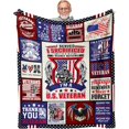thumbnail image 1 of Veteran Blanket, Veteran Gifts for Men, Vietnam Veteran Gifts, Army Veteran Gifts for Men, Air Force/Navy Veteran Gifts, Veteran Day Gifts for Hard Head Veterans Throw Blanket 60"X50", 1 of 5