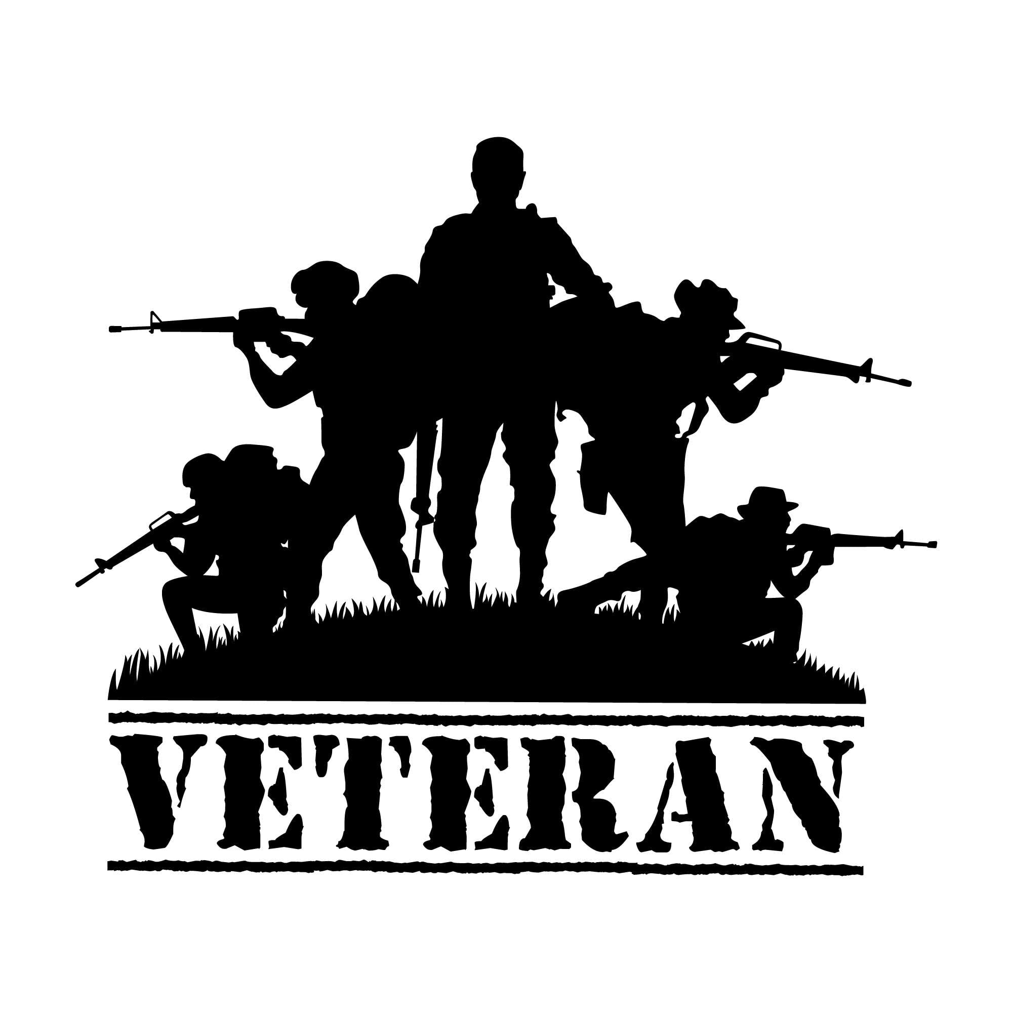 Veteran Brave Soldiers Silhouette Heroes Vinyl Design Wall Art Sticker ...