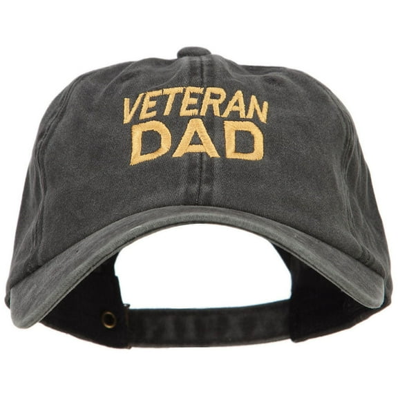 Veteran Dad Embroidered Washed Cotton Twill Cap - Black OSFM