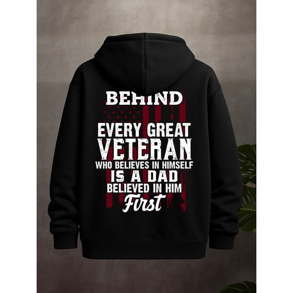 Veteran Dad Pride hoodies & sweatshirt Veteran men's long sleeve black Comfortable for Casual Wear spring streetwear vintage halloween elegant gift for dad fist Funny Unisex hoodie