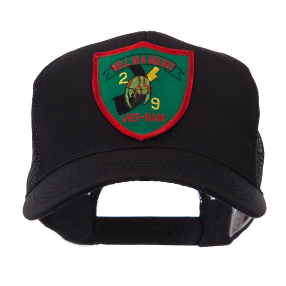 Veteran Embroidered Military Patched Mesh Cap - Helmet OSFM
