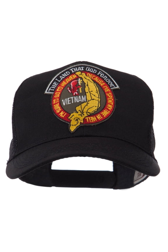 Veteran Embroidered Military Patched Mesh Cap - Land OSFM