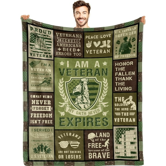 Veteran Gifts Blanket, Gifts for Veterans, Vietnam Veteran Gifts, Veteran Gifts for Men, Navy/Army/Marine Veteran Gifts, Hard Head Veterans, Veterans Day Gifts, Military Gifts