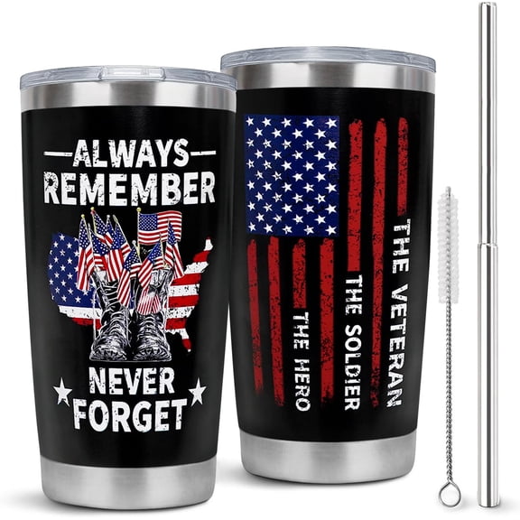 Veteran Gifts for Men,Navy/Army/Air Force/Marine Corps Gifts,Veterans Day/Memorial Day gifts for Proud Veterans,Military Retirement Gift,Patriotic Travel Mug Coffee Cup 20oz Tumbler