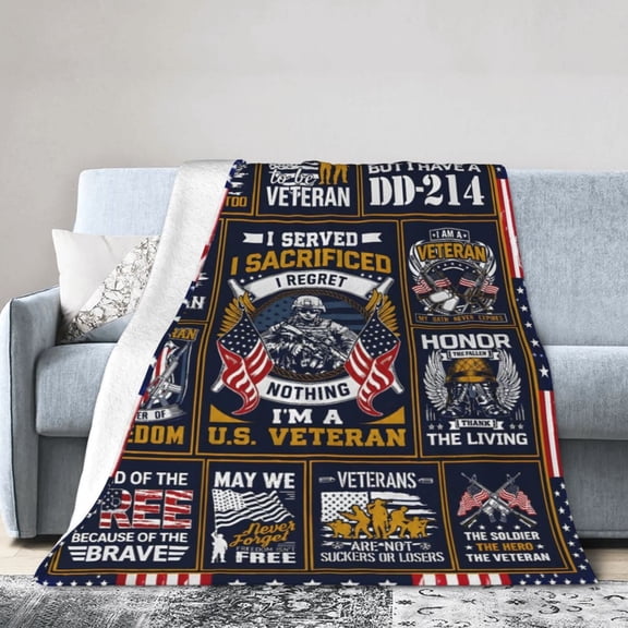 Veteran Gifts for Men Blanket, Vietnam Veteran Gifts,Veteran Day Gifts, Proud Patriotic Veteran Gifts Throw Blanket 50x40