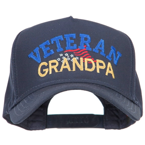 Veteran Grandpa Embroidered Solid Cotton Prostyle Cap - Navy OSFM