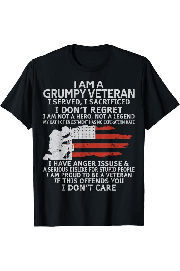 Veteran Grumpy Old Man T-Shirt mens t shirt，black，women，funny，misfits，men，journey