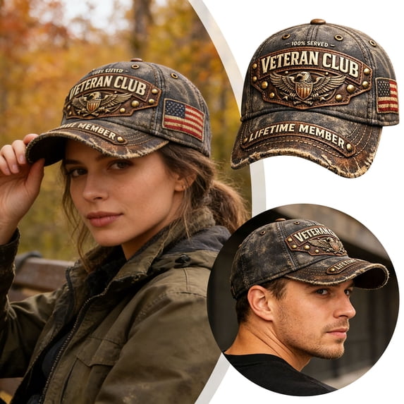 Veteran Honor Hat, Vintage Washed Baseball Cap, Distressed Cotton Adjustable Hat, USA Military Patriotic Embroidery, Military Honor Tribute Cap, Perfect Gift for Veterans Day