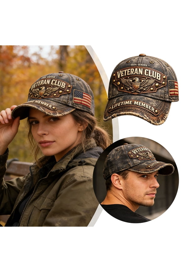 Veteran Honor Hat, Vintage Washed Baseball Cap, Distressed Cotton Adjustable Hat, USA Military Patriotic Embroidery, Military Honor Tribute Cap, Perfect Gift for Veterans Day