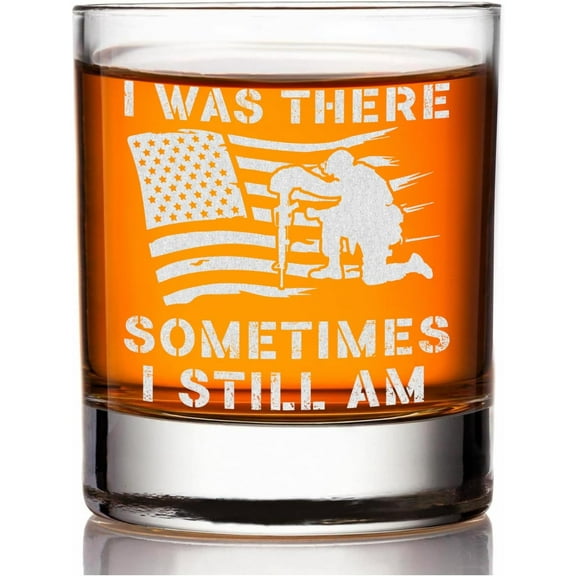 Veteran I Was There Sometimes I Still Am Old Fashioned Whiskey Glass Gift For Military Vet Navy Army Air Force Marine Corps Vietnam Veteran Gifts, Military Retirement Gifts, Veterans Day