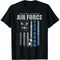 thumbnail image 1 of Veteran Of The US Air Force USA Flag Veterans T-ShirtMen's and women's gift, black and white T-shirt, size: Extra large S-4XL, 1 of 4