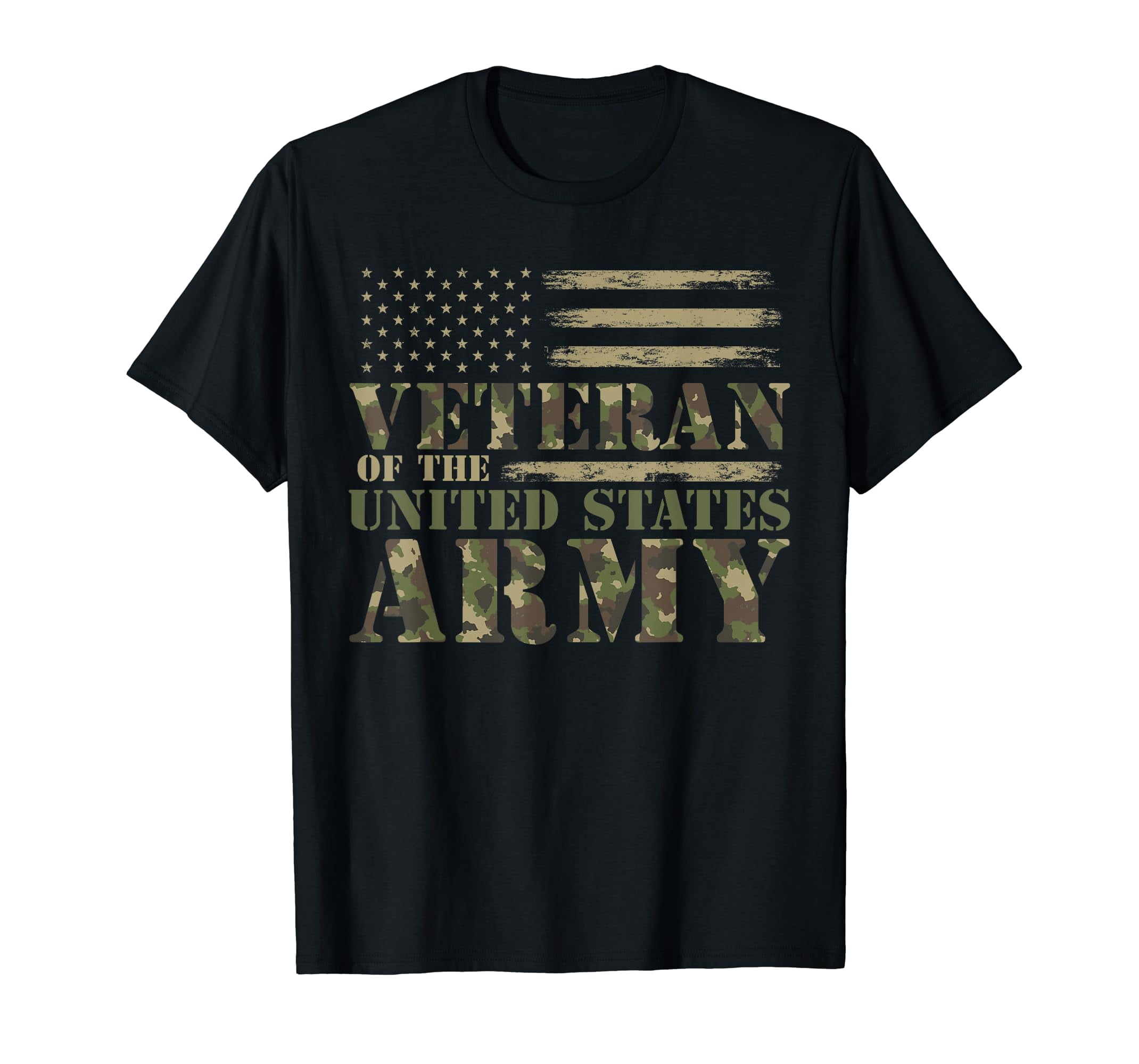 Veteran Of The United States Army Camouflage US Flag Veteran T-Shirt ...