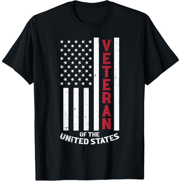 Veteran Of The United States US Flag Memorial Day Patriotic T-Shirt100% cotton