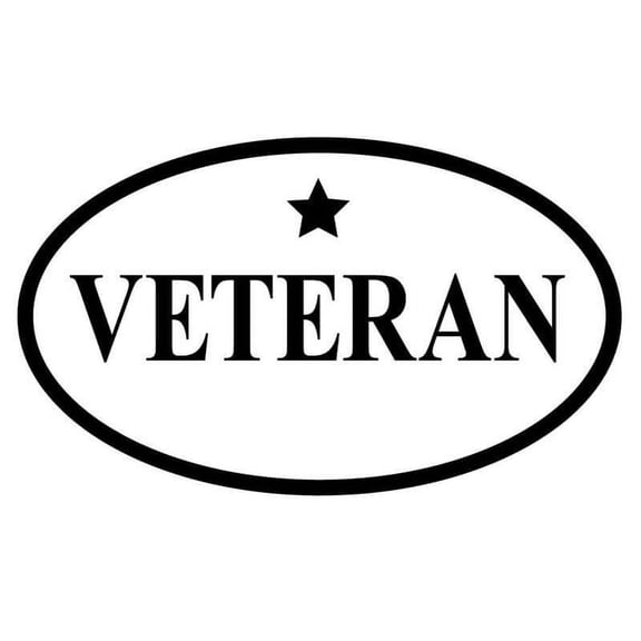 Veteran Oval - Postcard Sized Vinyl Sticker 6" x 3.5"