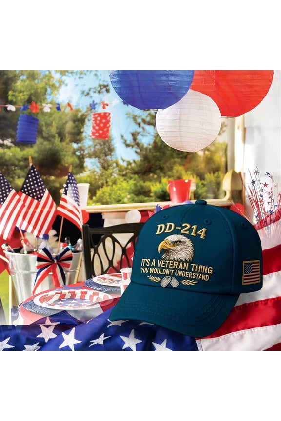 Veteran Pride DD-214 Military Baseball Hat, Military Service Baseball Cap For Men Patriotic Veteran Gifts For Retired Soldiers Adjustable Casual Daily Wear