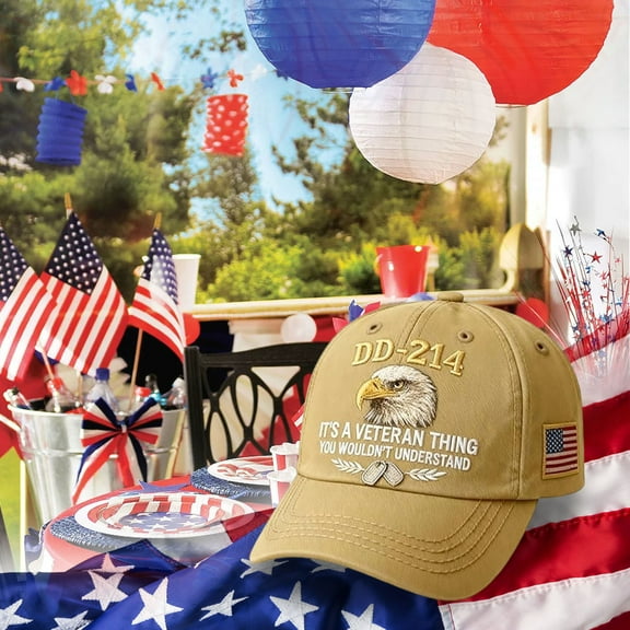 Veteran Pride DD-214 Military Baseball Hat, Military Service Baseball Cap For Men Patriotic Veteran Gifts For Retired Soldiers Adjustable Casual Daily Wear