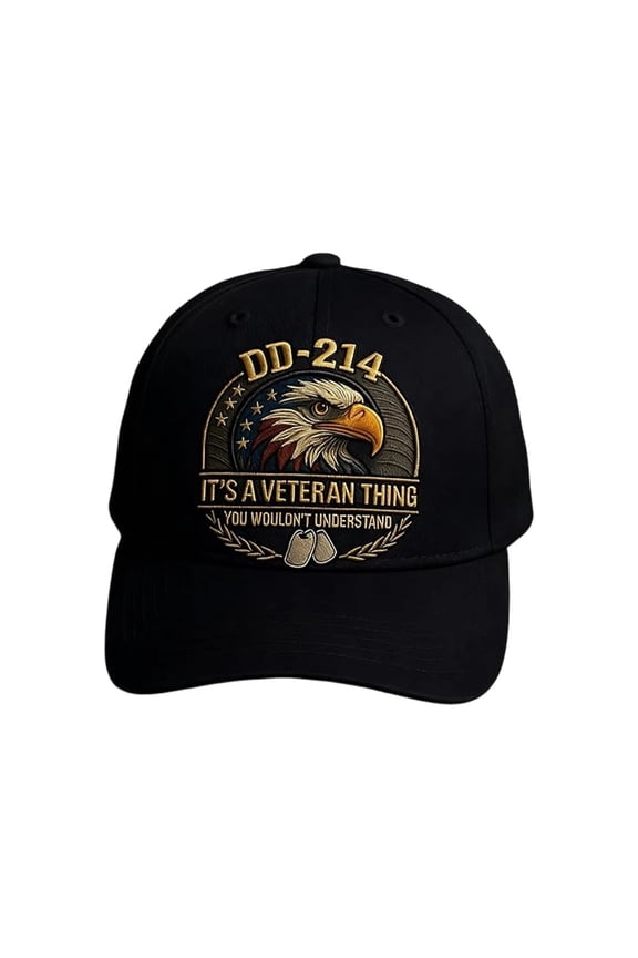 Veteran Pride Dd-214 Military Baseball Cap For Men, Military Baseball Cap Olive Green With Eagle Printed Pattern, It'S A Veteran Thing Design