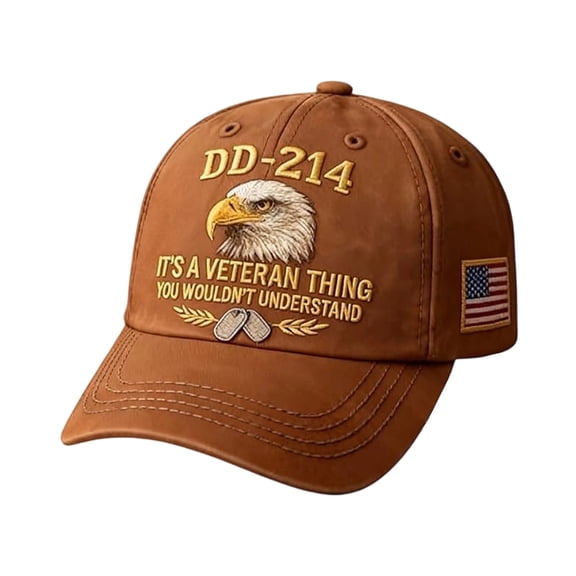 Veteran Pride Dd-214 Military Baseball Cap For Men, Military Baseball Cap Olive Green With Eagle Printed Pattern, It's A Veteran Thing Design