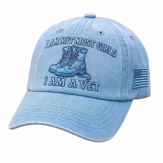 Veteran Printed Baseball Cap Patriotic Design Adjustable Casual Hat for Daily Wear Outdoor Activities Female Veteran Identity Statement Headwear(Blue)