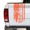 thumbnail image 1 of Veteran Soldier Retired Distressed American USA US Flag Truck Tailgate Vinyl Decal Compatible with most Pickup Trucks U.S. Army Sticker USAF USMC US Navy Decal (11" x 20", Coral), 1 of 8