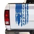 thumbnail image 1 of Veteran Soldier Retired Distressed American USA US Flag Truck Tailgate Vinyl Decal Compatible with most Pickup Trucks U.S. Army Sticker USAF USMC US Navy Decal (11" x 20", Traffic Blue), 1 of 8