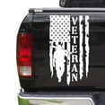 thumbnail image 1 of Veteran Soldier Retired Distressed American USA US Flag Truck Tailgate Vinyl Decal Compatible with most Pickup Trucks U.S. Army Sticker USAF USMC US Navy Decal (11" x 20", White), 1 of 8