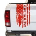 thumbnail image 1 of Veteran Soldier Retired Distressed American USA US Flag Truck Tailgate Vinyl Decal Compatible with most Pickup Trucks U.S. Army Sticker USAF USMC US Navy Decal (11" x 20", Light Red), 1 of 8