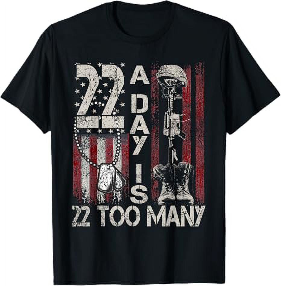 Veteran Suicide Awareness Ribbon 22 A Day Is 22 Too Many TShirt