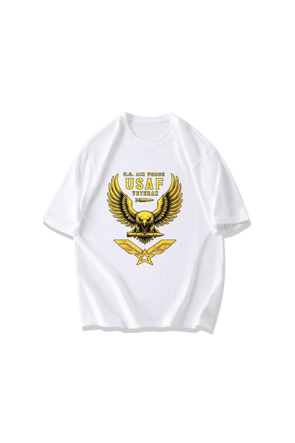 Veteran T Shirt Black Eagle And Wings Logo With U S Air Force Text Military Patriotic Design For Veterans Day And Casual Wear