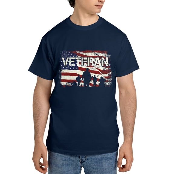 Veteran T-Shirt for Men Patriotic American Flag Shirt Military Green Tee US Army Veteran Gift Him Stars and Stripes Proud America Graphic Tee Patriotic Clothing Veteran Apparel Medium
