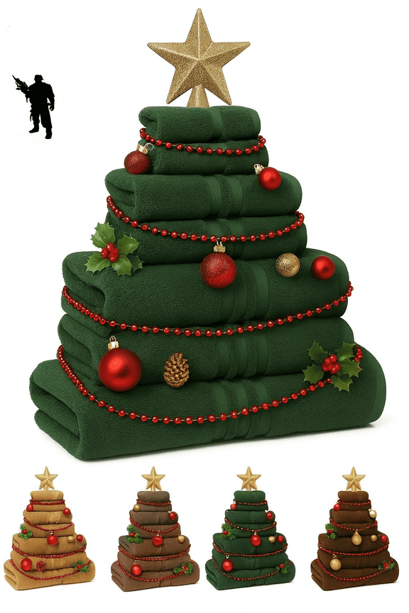 Towels - 6 Pieces-100% Turkish Cotton - Luxury Towel Set for Bathroom & Kitchen, 2 Bath Towels, 2 Hand Towels & 2 WashCloths ( Valued $79.99 ) (Dark Green )