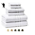 thumbnail image 1 of Veteran Textile Towels - 6 Pieces-100% Turkish Cotton - Luxury Towel Set for Bathroom & Kitchen, 2 Bath Towels, 2 Hand Towels & 2 WashCloths, 1 of 6
