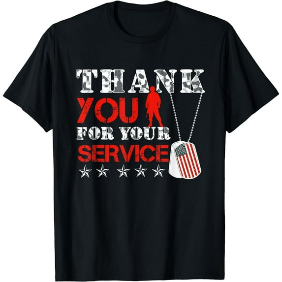 Veteran Thank You For Your Service Military Dog Tags Veteran T-Shirt