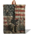 thumbnail image 1 of Veteran Throw Blanket 50"x60", War Memorial American Flag Patriotic Theme Blankets for Living Room Couch, Home Decor, Soft Flannel Veteran Gifts for Adults and Men, 1 of 5