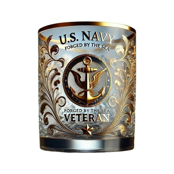 Veteran Tribute Glass Personalized Veteran Tribute Glasses Veteran Tribute Glass Birthday Gift For Dad | Friend Patriotic Decorations Gift For Military Vet