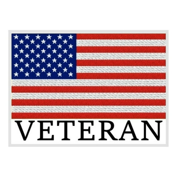 Veteran US Flag Embroidered Patch Iron/Sew-On Applique Biker Emblem Tactical