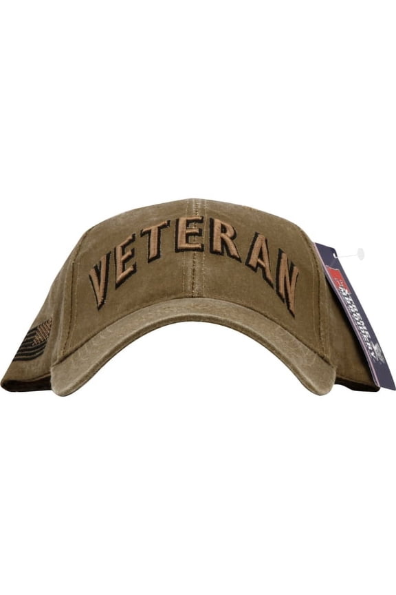 Veteran US Military Embroidered Logo Brown Baseball Cap Hat Official Licensed