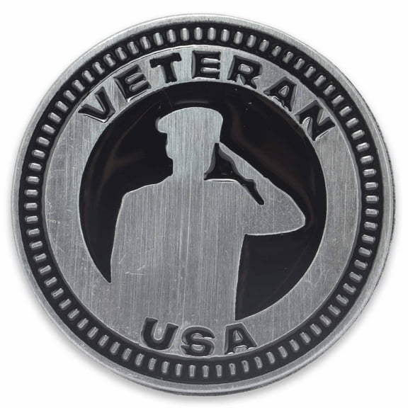 Veteran USA Adhesive Metal Car Emblem for Car, Truck, or Trailer