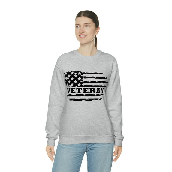 Veteran front and back Crewneck Sweatshirt