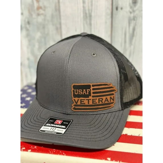 Veteran, leatherette patch hat, American, Richardson112, Army, Navy, USMC, USAF, Coast Guard