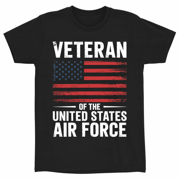Veteran of the United States Air Force T-Shirt - Distressed American Flag Military Tee