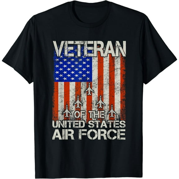 Veteran of the United States Air Force USAF Retro US Flag T-Shirt